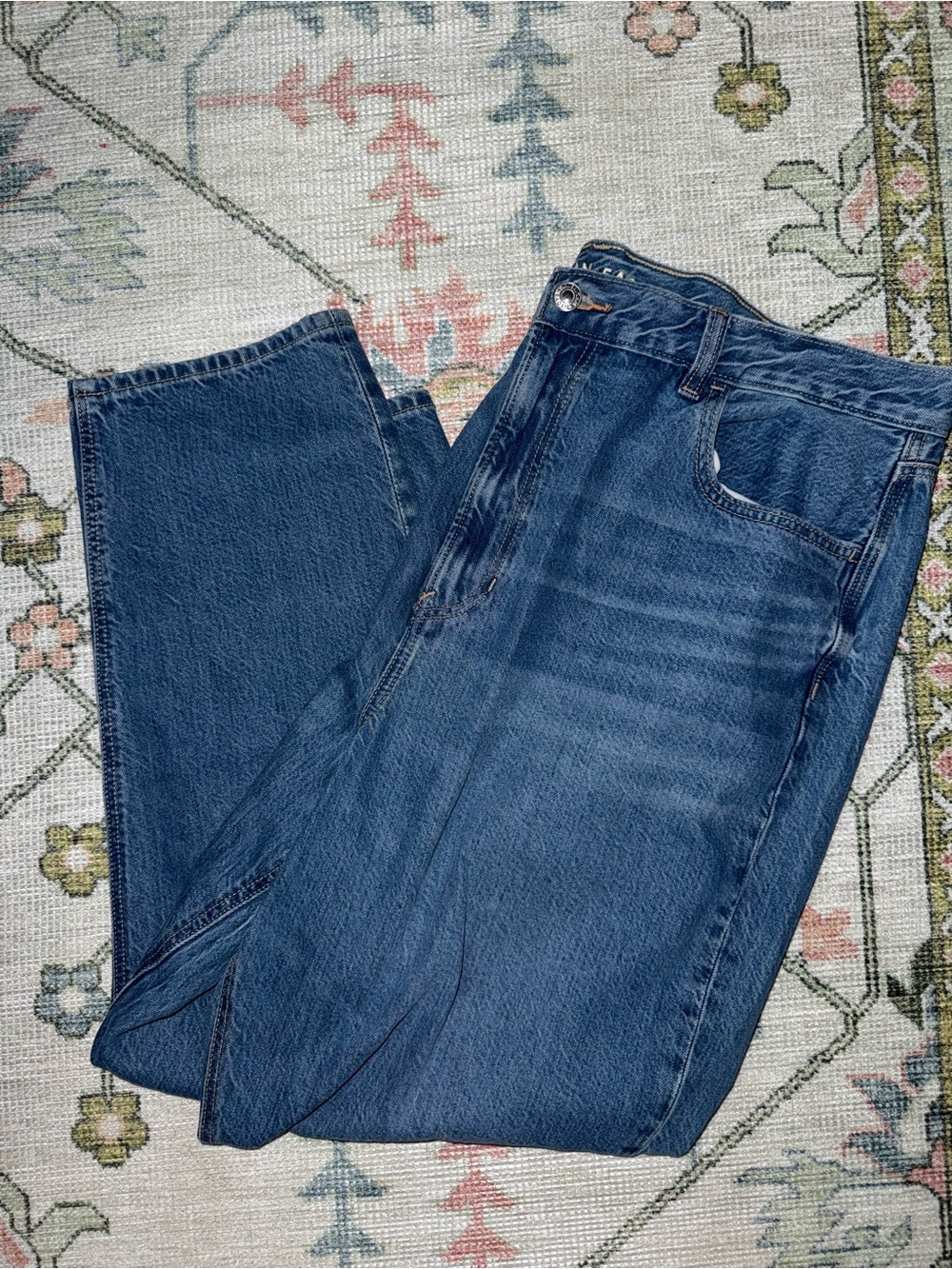 American Eagle Outfitters Dark Blue Straight Leg Jeans